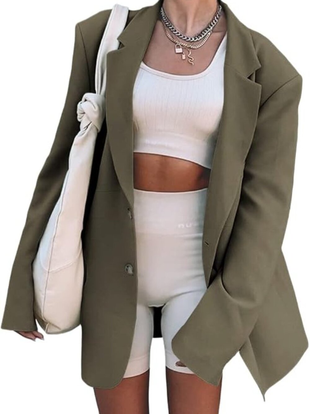 Women Oversized Blazers Long Sleeve Casual Lapel Open Front Jacket